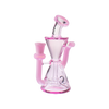MAV Glass Mini Isabella Puck Recycler in Pink - Front View with Beaker Design