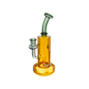 MAV Glass Mini San Diego Bong in Smoke and Gold variant, 14mm joint, front view on white background