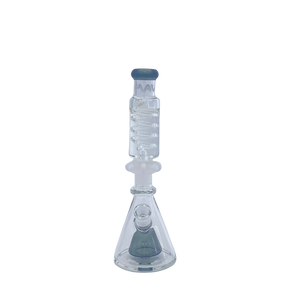 MAV Glass Mini Beaker with Freezable Coil and Slitted Pyramid Percolator, 10.5" Height