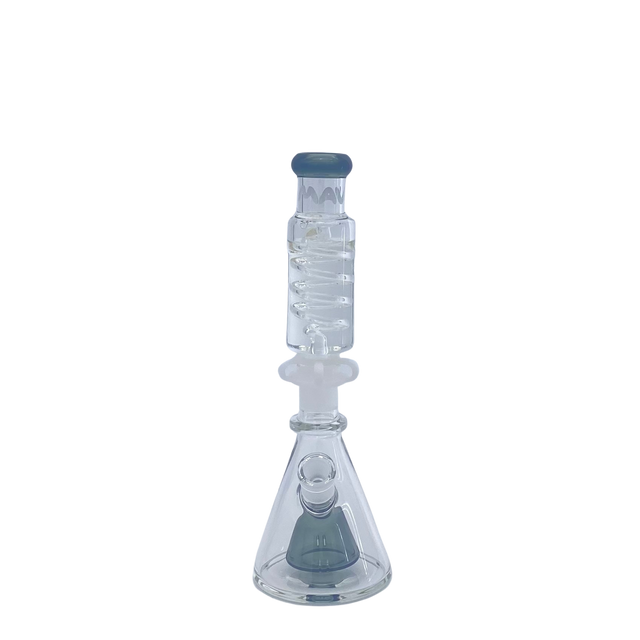 MAV Glass Mini Beaker with Freezable Coil and Slitted Pyramid Percolator, 10.5" Height