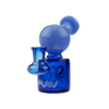 MAV Glass Mini Squig Rig in Blue with Beaker Design, 4" Tall, Front View