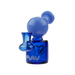 MAV Glass Mini Squig Rig in Blue with Beaker Design, 4" Tall, Front View