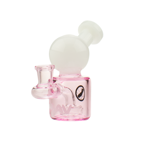 MAV Glass Mini Squig Rig in Pink - 4" Beaker Dab Rig with 14mm Joint - Front View
