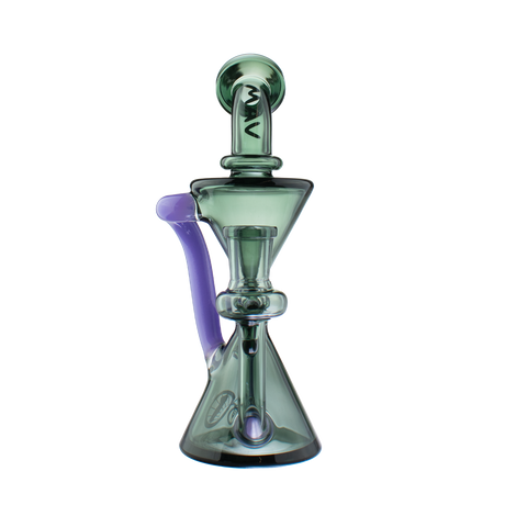 MAV Glass Mini Zuma Recycler Dab Rig with Vortex Percolator, 7.5" height, front view on white background