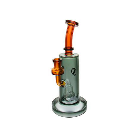 MAV Glass Oxnard Rig in Amber, 7" Beaker Dab Rig with Glass on Glass Joint, Front View