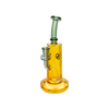 MAV Glass Oxnard Rig in Smoke and Gold variant, 7" tall beaker design with glass on glass joint