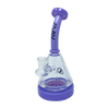 MAV Glass Pyramid Beaker Bong in Purple with Glass on Glass Joint, 8" Tall - Front View