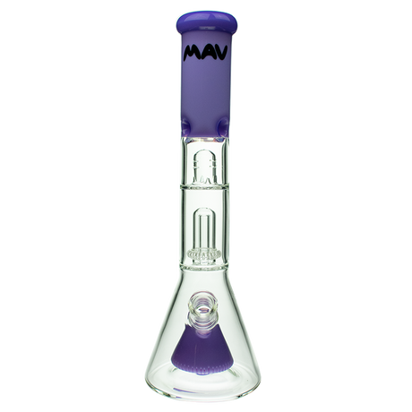 MAV Glass Pyramid to Single UFO Beaker Bong with 18-19mm Joint Size, Front View on White Background