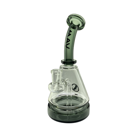MAV Glass Pyramid Beaker Bong in Transparent Black with Glass on Glass Joint, Side View