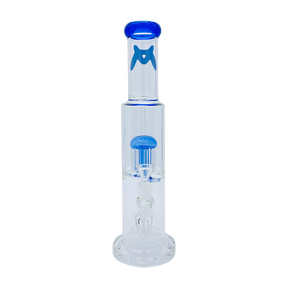 MAV Glass 15" Bong with Quad Showerhead to 12-arm Tree Perc, Straight Design, Front View