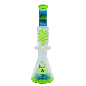 MAV Glass 16" Reversal Wig Wag Ooze & Blue Beaker with Freezable Coil, Front View