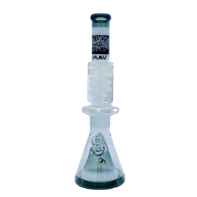 MAV Glass 16" Beaker with Reversal Wig Wag Design and Freezable Coil, Front View
