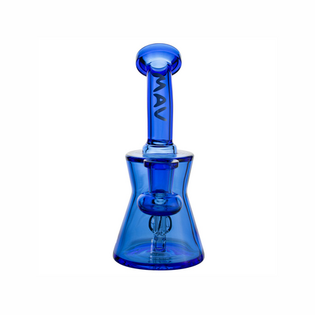 MAV Glass Sacramento Bong in blue, 6" compact beaker design with 14mm joint, front view