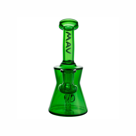 MAV Glass Sacramento Beaker Bong in Vibrant Green, 6" Compact Design with 14mm Joint - Front View