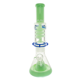 MAV Glass Seafoam 14" Beaker with Slitted Pyramid and Freezable Coil, Front View