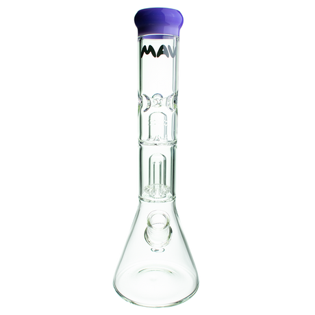 MAV Glass Single UFO Beaker Bong 15" with Banger Hanger Design - Clear Front View