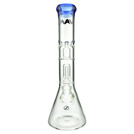 MAV Glass Single UFO Beaker Bong, 15" tall with 18-19mm joint size, front view on white background