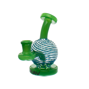 MAV Glass Solar Bulb Rig in Green with Hole Diffuser and 14mm Joint - Front View