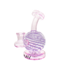 MAV Glass Solar Bulb Rig in Pink with Hole Diffuser Percolator, Front View on White Background