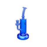 MAV Glass The Alcatraz Bong in Blue with Beaker Design, 7" Height, Side View on White Background