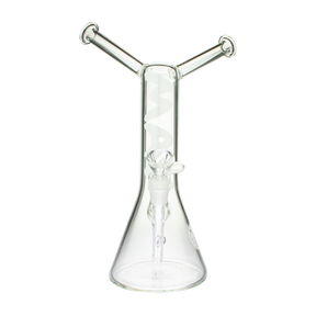 MAV Glass The Bestie Bong Clear 14" with a stable beaker base and banger hanger design, front view