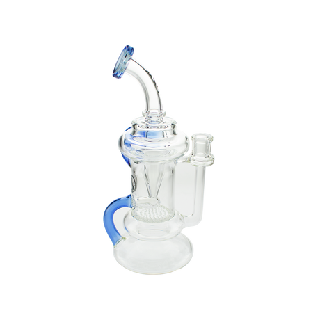 MAV Glass The Big Bear Recycler Dab Rig with Honeycomb Percolator, 9.5" Height, Side View