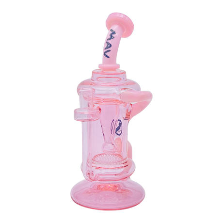 MAV Glass The Big Bear Recycler in Pink, 9.5" Honeycomb Percolator Dab Rig, Front View