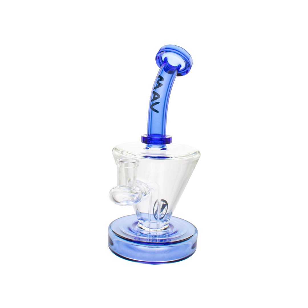MAV Glass The Cone Rig in Ink Blue with Hole Diffuser and 14mm Joint - Front View