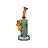 MAV Glass The Frisco Beaker Bong in Amber and Smoke, 7" Tall with Glass on Glass Joint