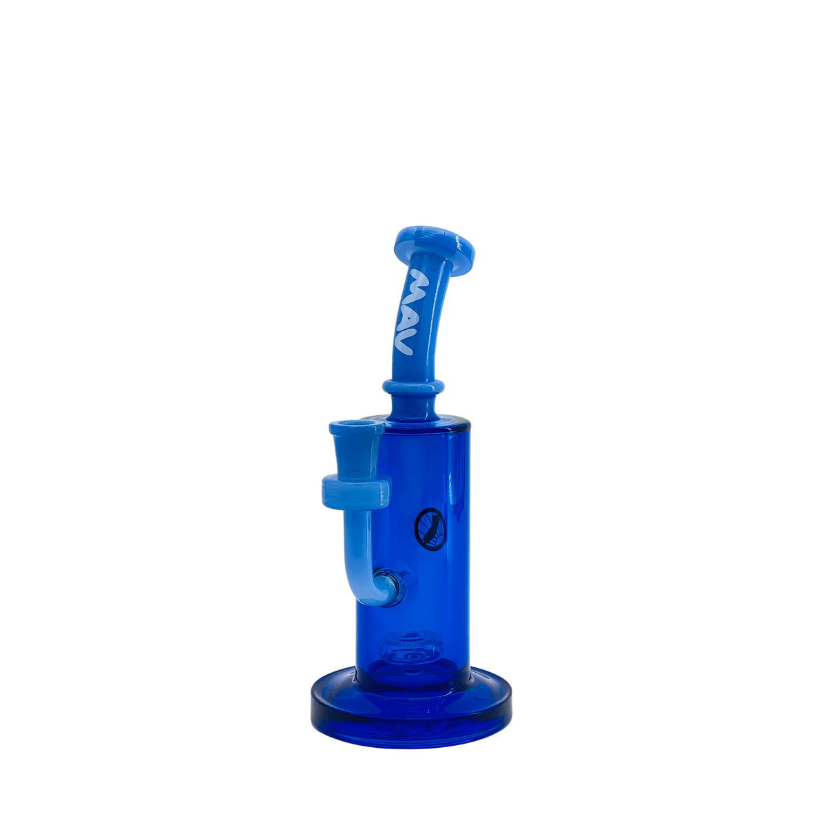 MAV Glass The Frisco Beaker Bong in Blue, 7" Height, 14mm Joint, Front View