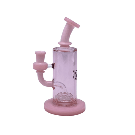 MAV Glass The Frisco Beaker Bong in Pink, 7" Height, Glass on Glass Joint, Front View