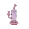 MAV Glass The Frisco Beaker Bong in Pink, 7" Height, Glass on Glass Joint, Front View