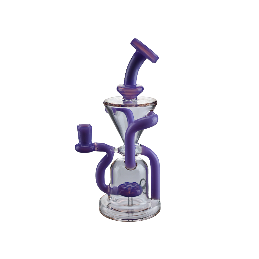 MAV Glass The Humboldt Dab Rig with Recycler Design and Beaker Base, 9" Height, 14mm Female Joint, Front View
