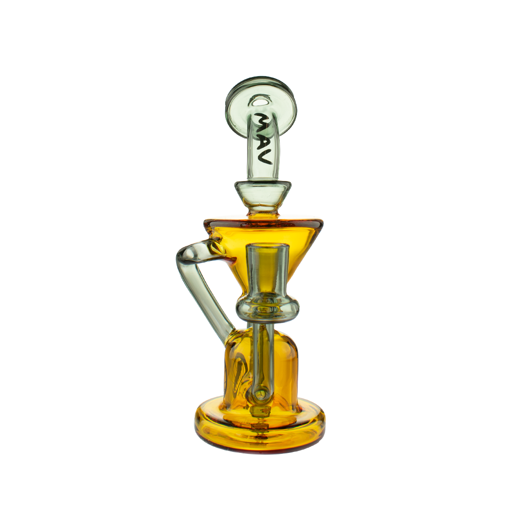 MAV Glass The Humboldt Mini Dab Rig with Vortex Percolator and 14mm Female Joint, Front View