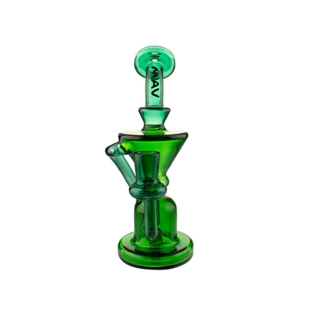 MAV Glass The Humboldt Mini Dab Rig with Hole Diffuser and Vortex Percolator, 7.5" - Front View