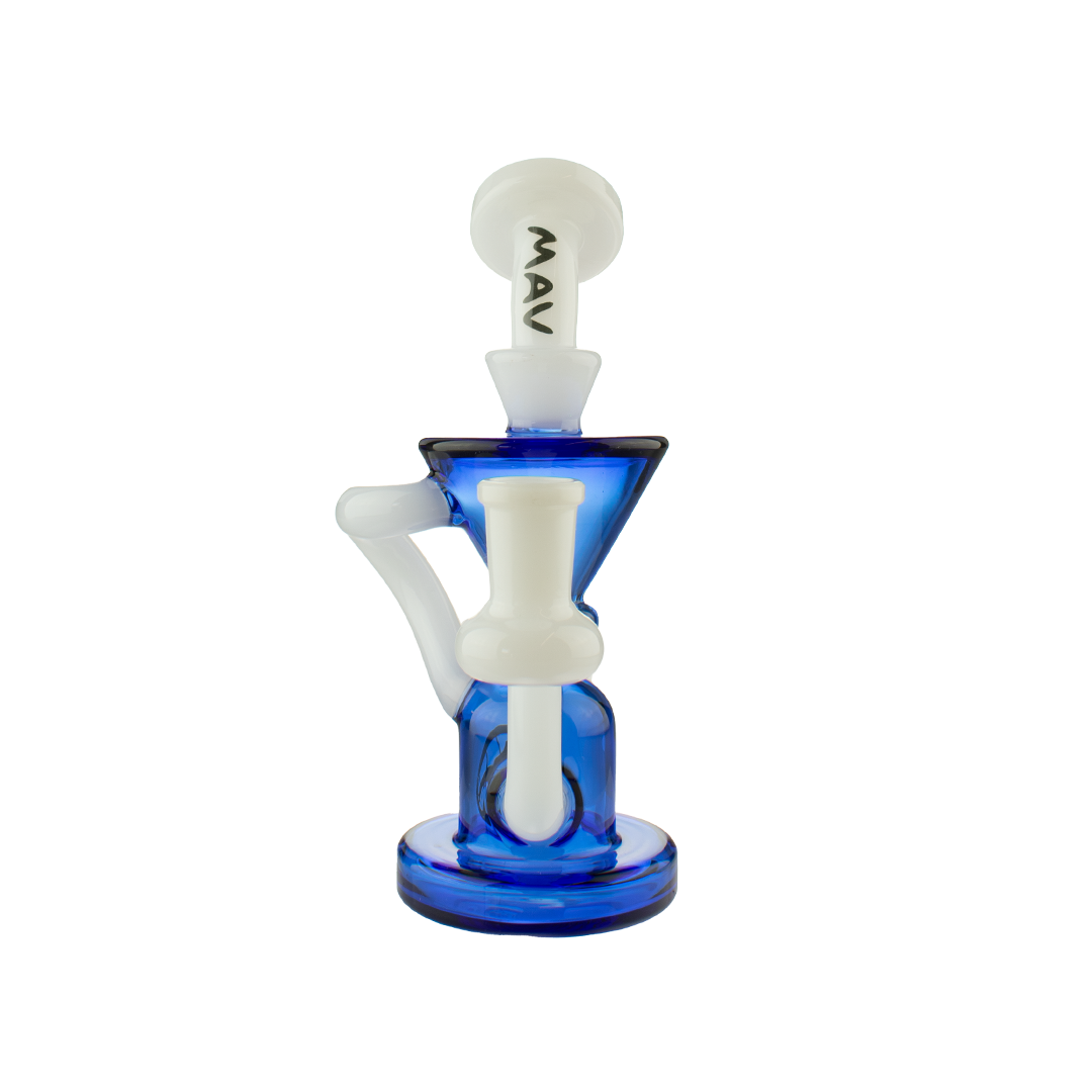 MAV Glass The Humboldt Mini Dab Rig with Vortex Cyclone Percolator, 7.5" height, front view on white background