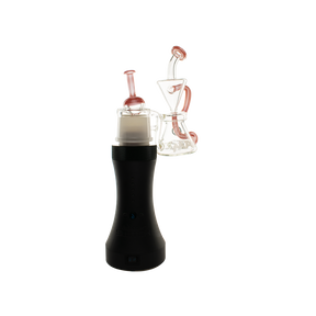 MAV Glass The Pacifica Switch Attachment for Dr. Dabber in Red, 7" Banger Hanger Design, Front View