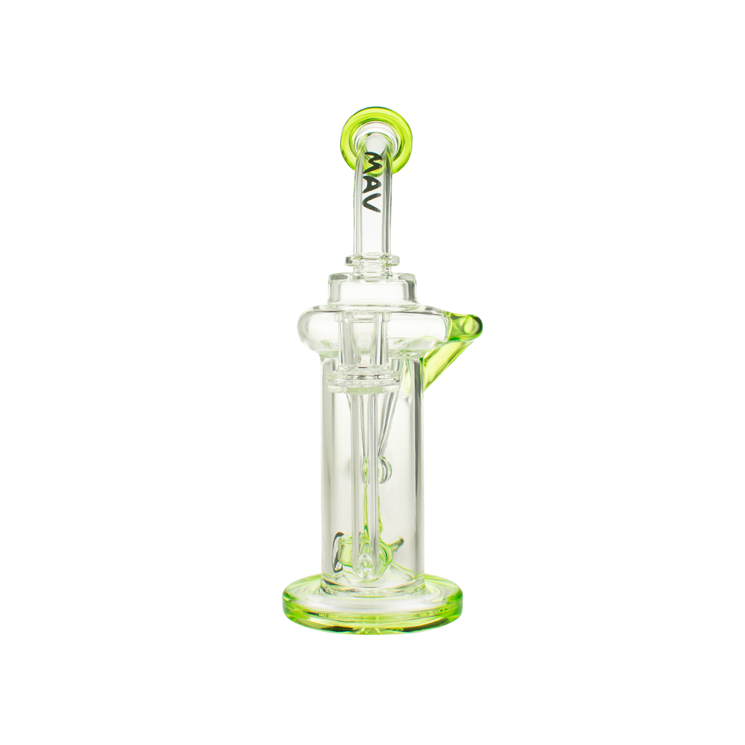 MAV Glass The Pch Recycler Dab Rig with Cyclone Percolator and 14mm Female Joint, Angled Side View