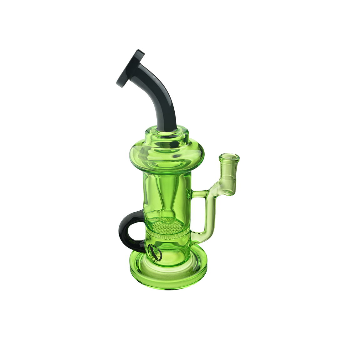 MAV Glass The Sonoma Recycler Dab Rig with Honeycomb Percolator in Green - Front View