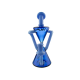 MAV Glass The Zuma Recycler Dab Rig in blue with vortex percolator, front view on white background