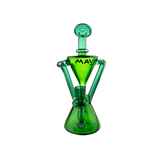 MAV Glass The Zuma Recycler Dab Rig in green with vortex percolator and glass on glass joint
