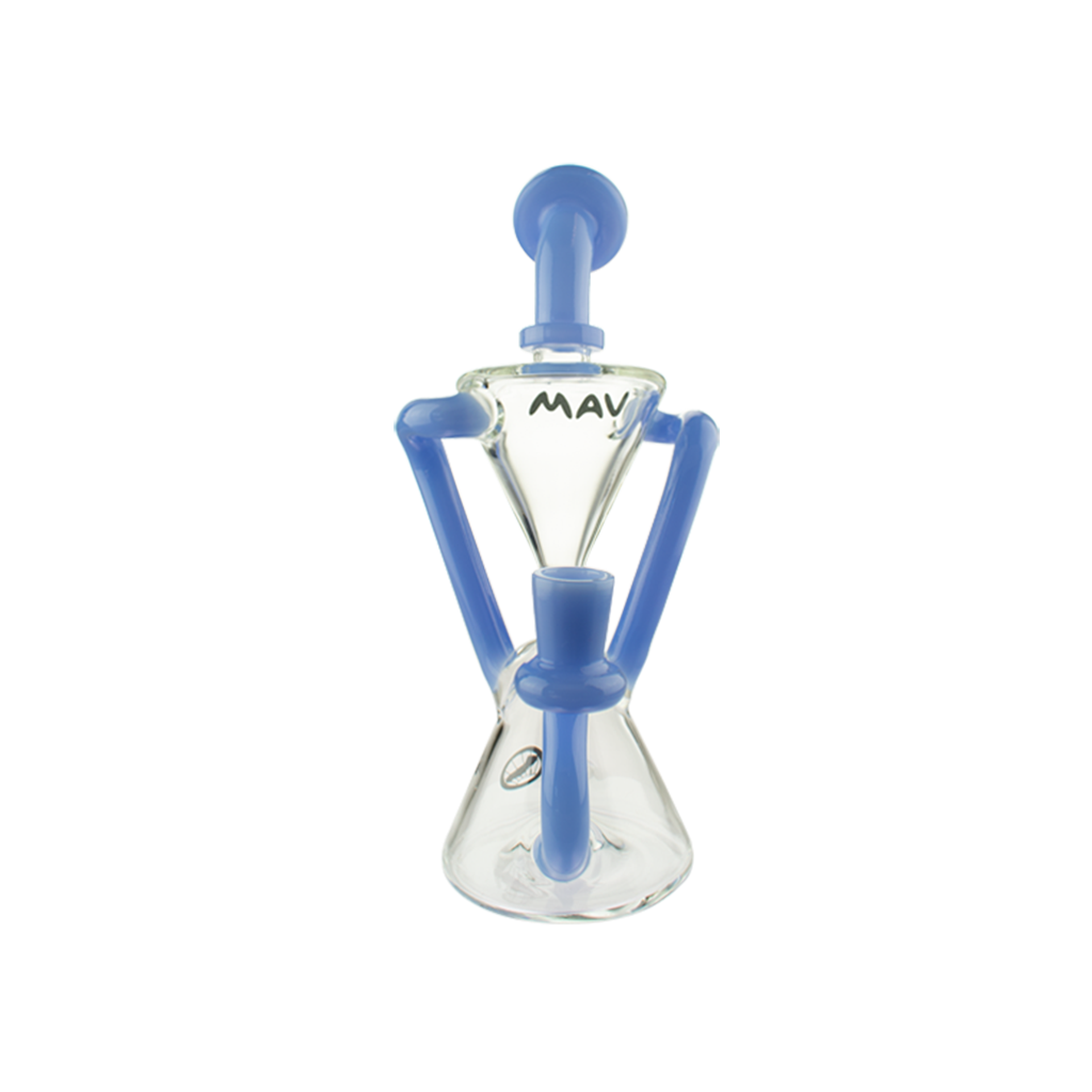 MAV Glass The Zuma Recycler Dab Rig with Vortex Percolator, Front View on White Background