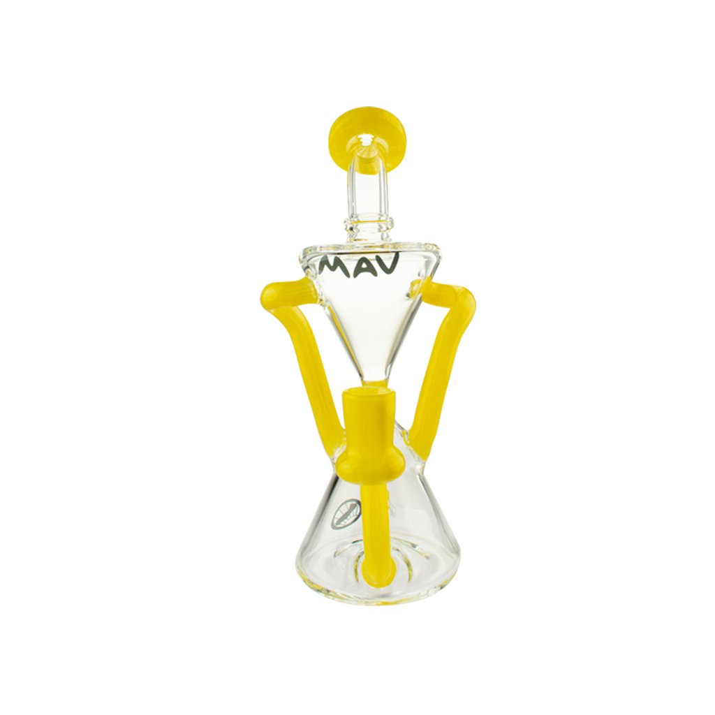 MAV Glass The Zuma Recycler Dab Rig with Vortex Percolator, 9" Height, Front View on White Background