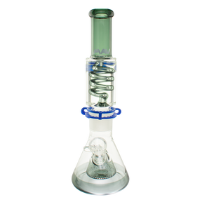 MAV Glass Black Slitted Pyramid Beaker with Freezable Coil, 14" Tall, Front View