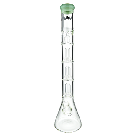 MAV Glass Triple UFO Beaker Bong, 21" tall with 18-19mm joint size, front view on white background