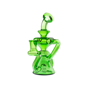 MAV Glass Ventura Recycler Dab Rig in Green, 10" Tall with 14mm Female Joint, Beaker & Recycler Design