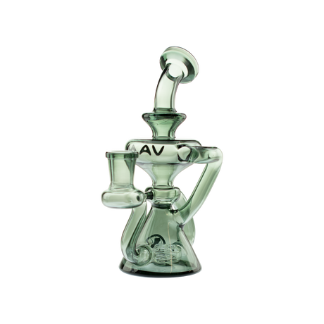 MAV Glass Ventura Recycler Dab Rig in Transparent Black with Borosilicate Glass, Front View