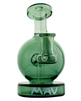 MAV Glass Vintage Bulb Mini Bong in Transparent Green, Front View, 4" Height, 90 Degree Joint