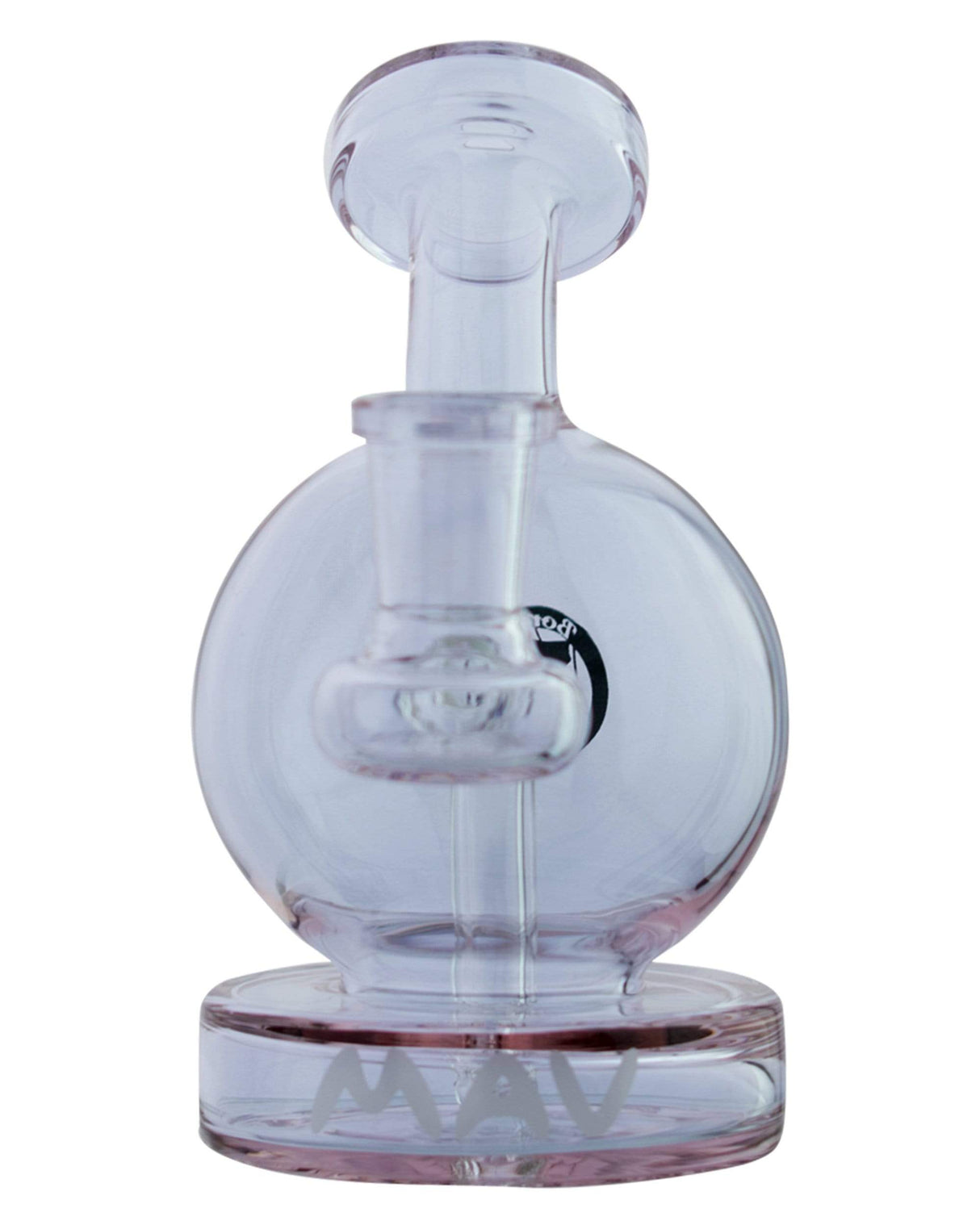 MAV Glass Vintage Bulb Mini Bong in Transparent Purple, Front View on White Background