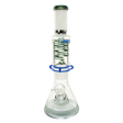 MAV Glass 14" White & Black Beaker Bong with Slitted Pyramid Percolator and Freezable Coil